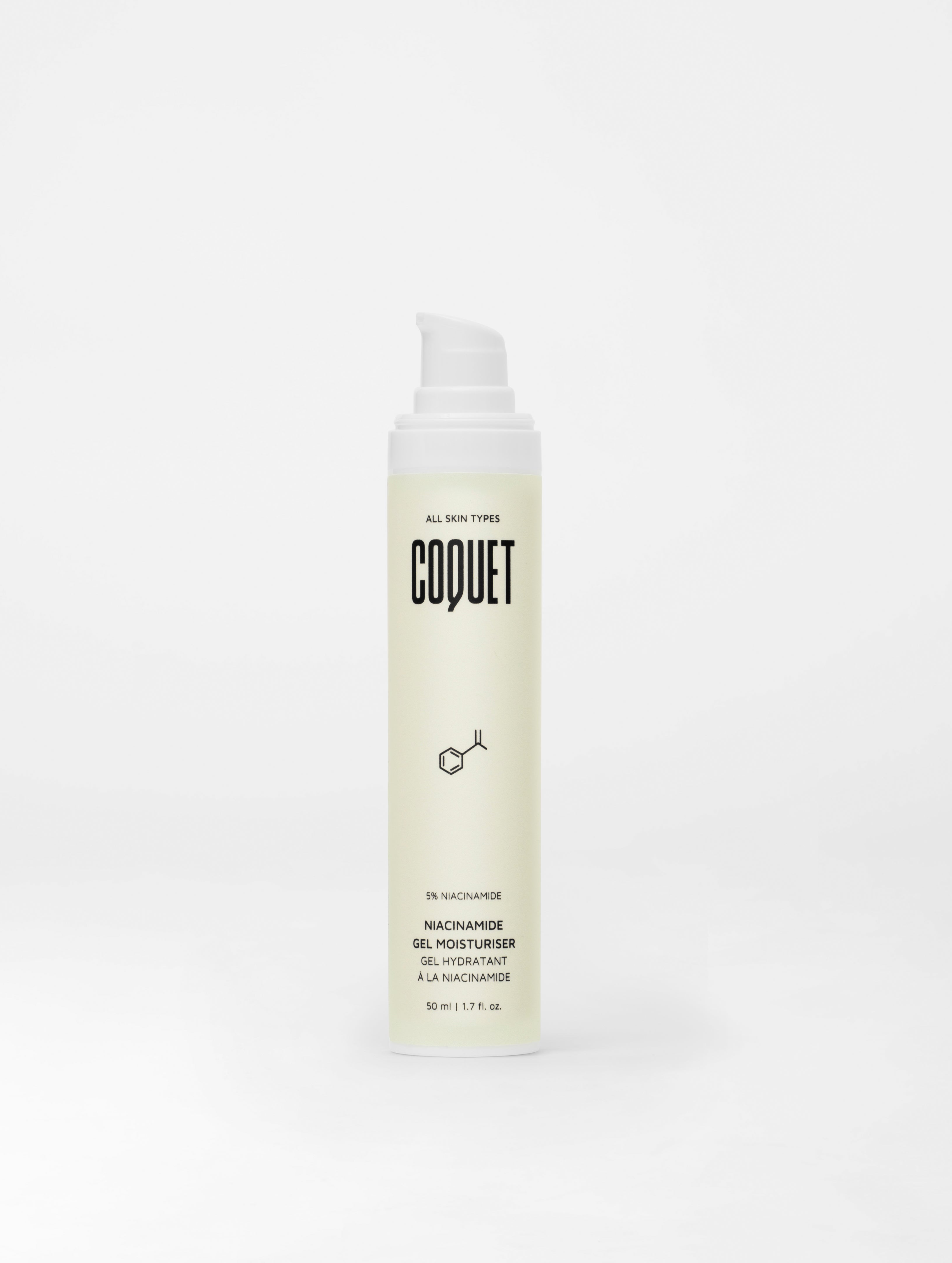 Niacinamide Gel Moisturiser | Återfuktning | Återfuktande ansiktsgel, berikad med 5% niacinamid, som är en mångsidig hudvårdsingrediens, en form av vitamin B3. Hjälper huden att behålla fukten, ge ett jämnare u